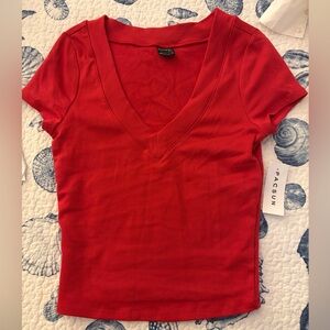 PacSun Women's Bold Red Short Sleeve Tee
